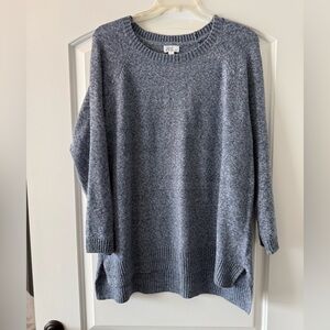 Market & Spruce Heathered Blue/Gray Sweater